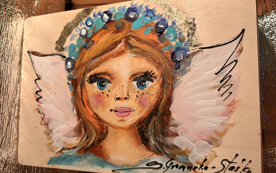 wooden box with Angel